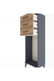 Arges Dolap 3 Çekmeceli 44x30x134 Antrasit-Çam