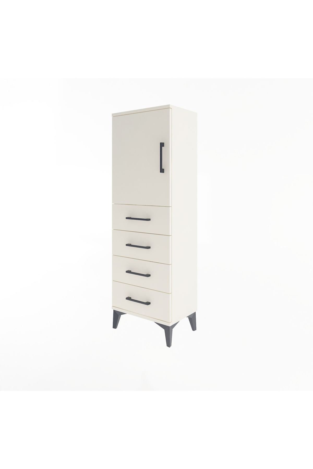 Arges Dolap 2 Raflı 4 Çekmeceli Tek Kapaklı 44x30x134 Aytaşı-Aytaşı