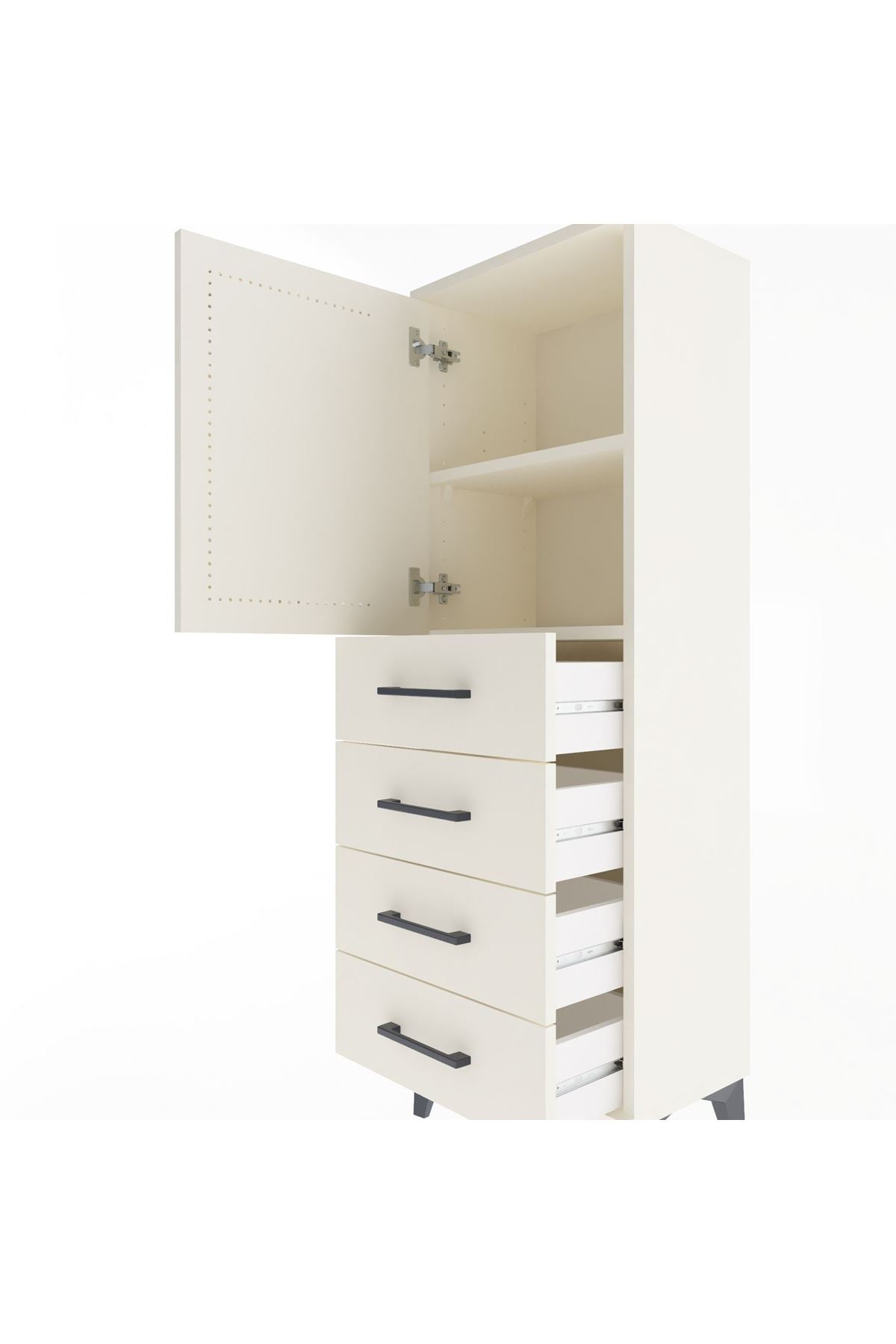 Arges Dolap 2 Raflı 4 Çekmeceli Tek Kapaklı 44x30x134 Aytaşı-Aytaşı