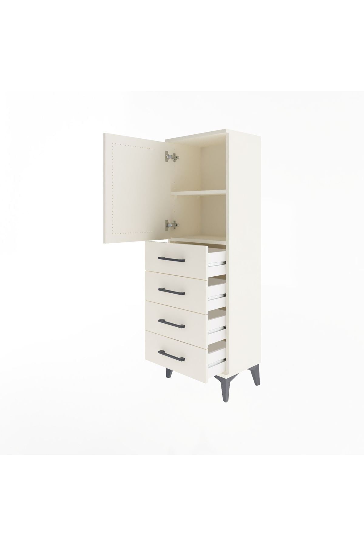 Arges Dolap 2 Raflı 4 Çekmeceli Tek Kapaklı 44x30x134 Aytaşı-Aytaşı