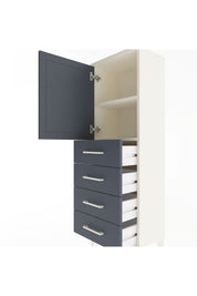 Arges Dolap 2 Raflı 4 Çekmeceli Tek Kapaklı 44x30x134 Aytaşı-Antrasit