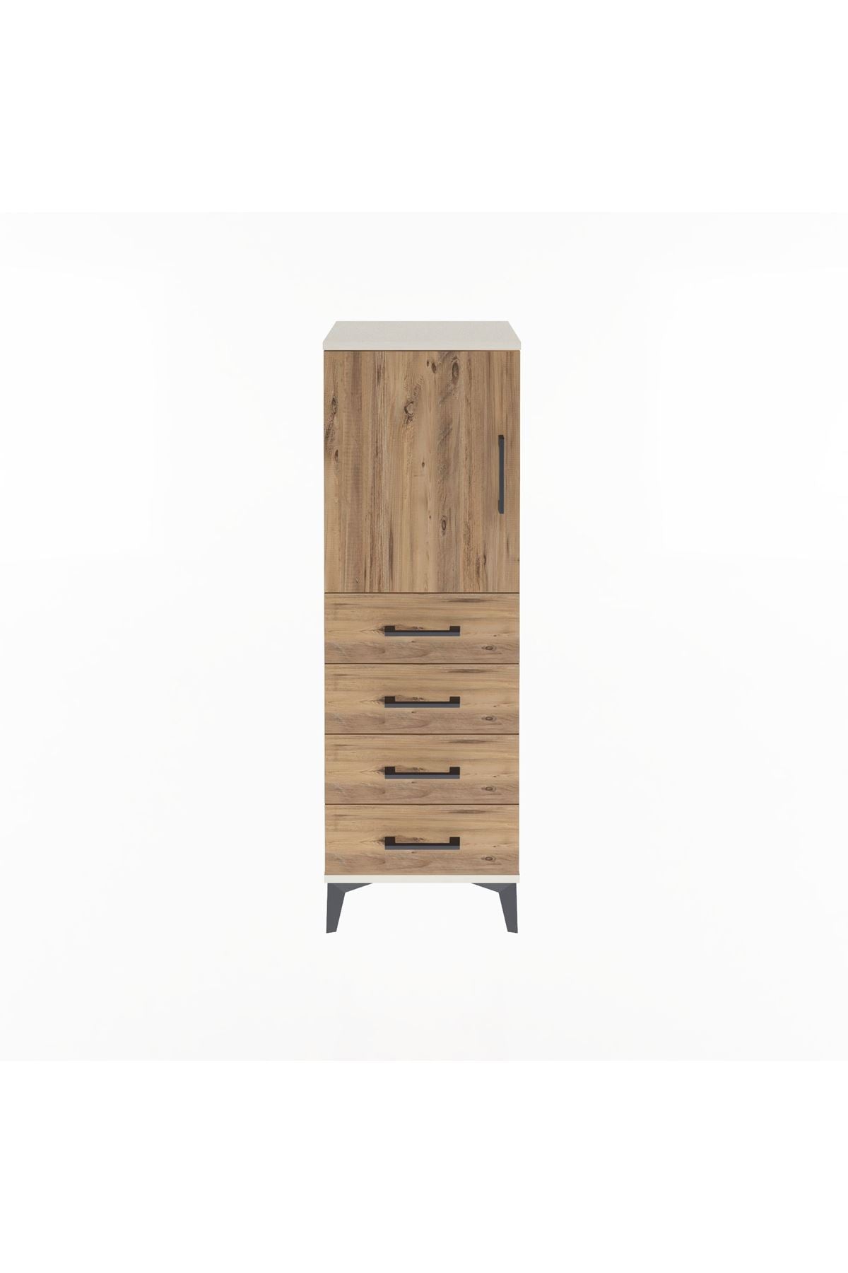 Arges Dolap 2 Raflı 4 Çekmeceli Tek Kapaklı 44x30x134 Aytaşı-Çam