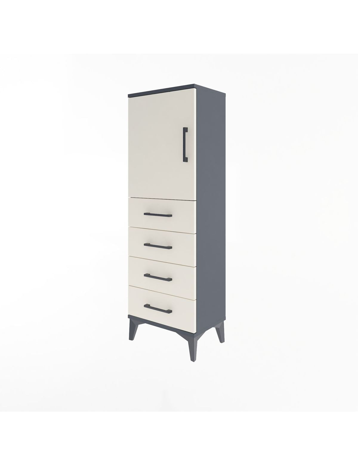 Arges Dolap 2 Raflı 4 Çekmeceli Tek Kapaklı 44x30x134 - S16M058V4A