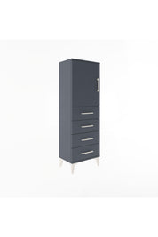 Arges Dolap 2 Raflı 4 Çekmeceli Tek Kapaklı 44x30x134 Antrasit-Antrasit