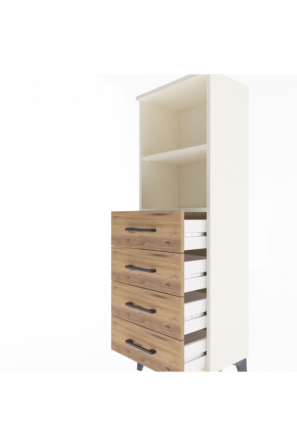 Arges Dolap 2 Raflı 4 Çekmeceli 44x30x134 Aytaşı-Çam