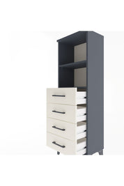 Arges Dolap 2 Raflı 4 Çekmeceli 44x30x134 Antrasit-Aytaşı