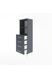 Arges Dolap 2 Raflı 4 Çekmeceli 44x30x134 Antrasit-Antrasit