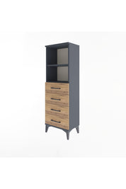 Arges Dolap 2 Raflı 4 Çekmeceli 44x30x134 Antrasit-Çam