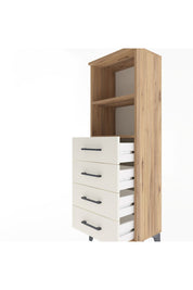 Arges Dolap 2 Raflı 4 Çekmeceli 44x30x134 Çam-Aytaşı