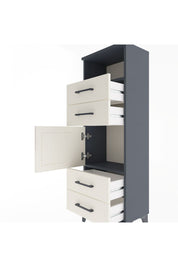 Arges Dolap 2 Raflı 4 Çekmeceli Tek Kapaklı 44x30x134 Antrasit-Aytaşı