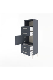 Arges Dolap 2 Raflı 4 Çekmeceli Tek Kapaklı 44x30x134 Antrasit-Antrasit