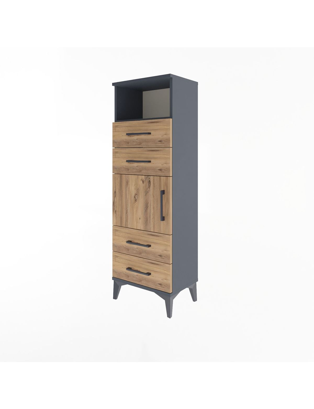 Arges Dolap 2 Raflı 4 Çekmeceli Tek Kapaklı 44x30x134 - S16M060V6A