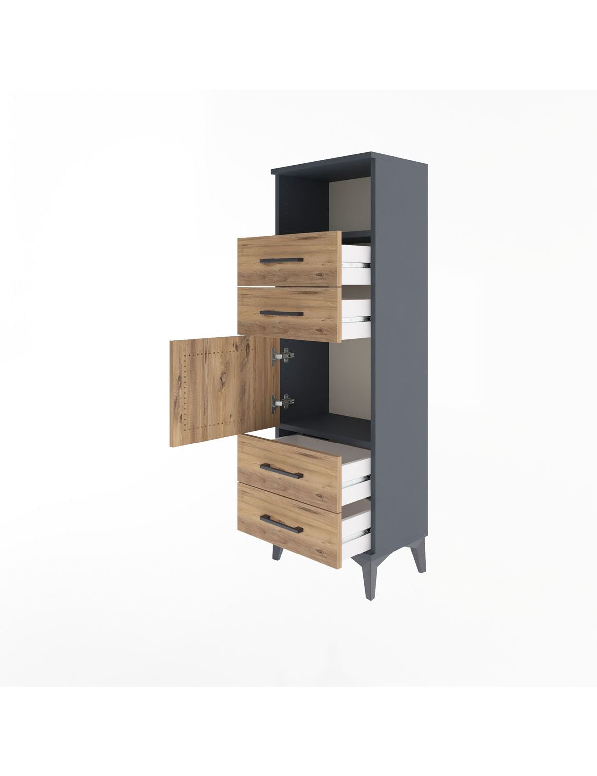 Arges Dolap 2 Raflı 4 Çekmeceli Tek Kapaklı 44x30x134 - S16M060V6A