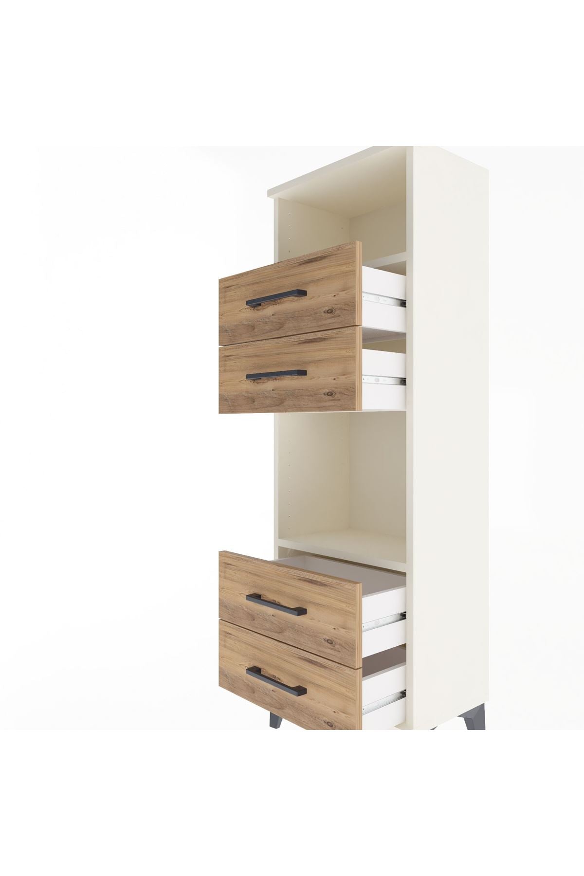 Arges Dolap 2 Raflı 4 Çekmeceli 44x30x134 Aytaşı-Çam