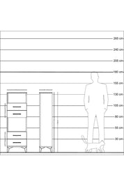 Arges Dolap 2 Raflı 4 Çekmeceli 44x30x134 Antrasit-Aytaşı
