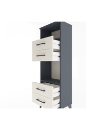 Arges Dolap 2 Raflı 4 Çekmeceli 44x30x134 Antrasit-Aytaşı