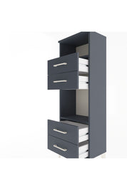 Arges Dolap 2 Raflı 4 Çekmeceli 44x30x134 Antrasit-Antrasit