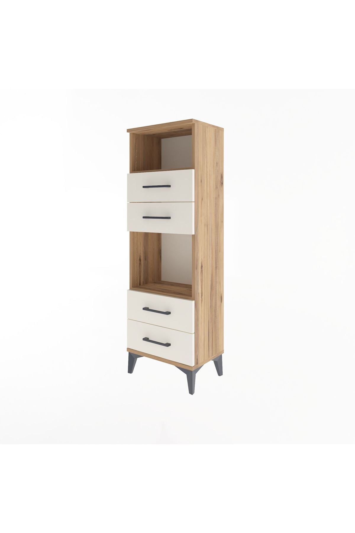 Arges Dolap 2 Raflı 4 Çekmeceli 44x30x134 Çam-Aytaşı