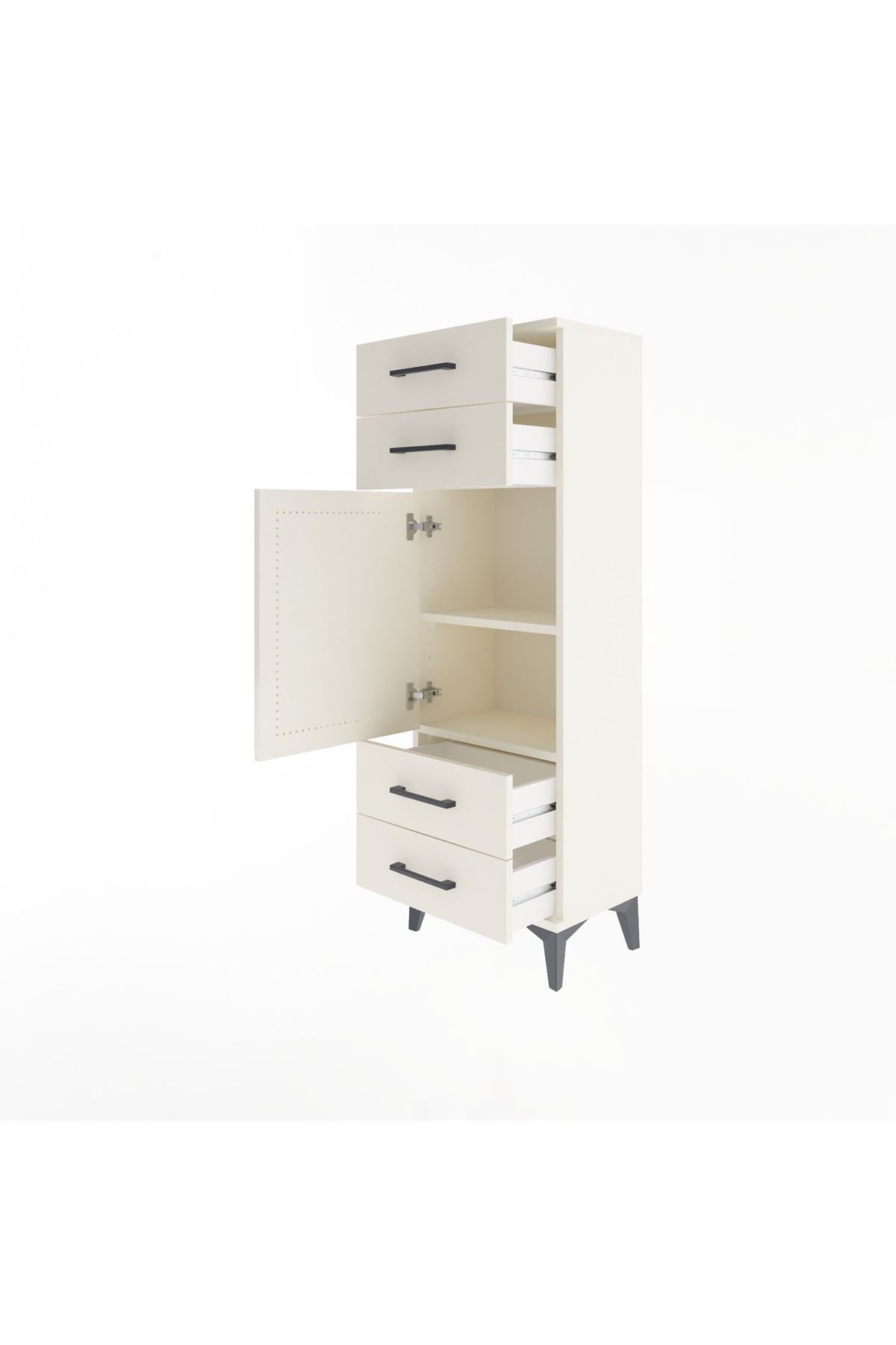 Arges Dolap 2 Raflı 4 Çekmeceli Tek Kapaklı 44x30x134 Aytaşı-Aytaşı