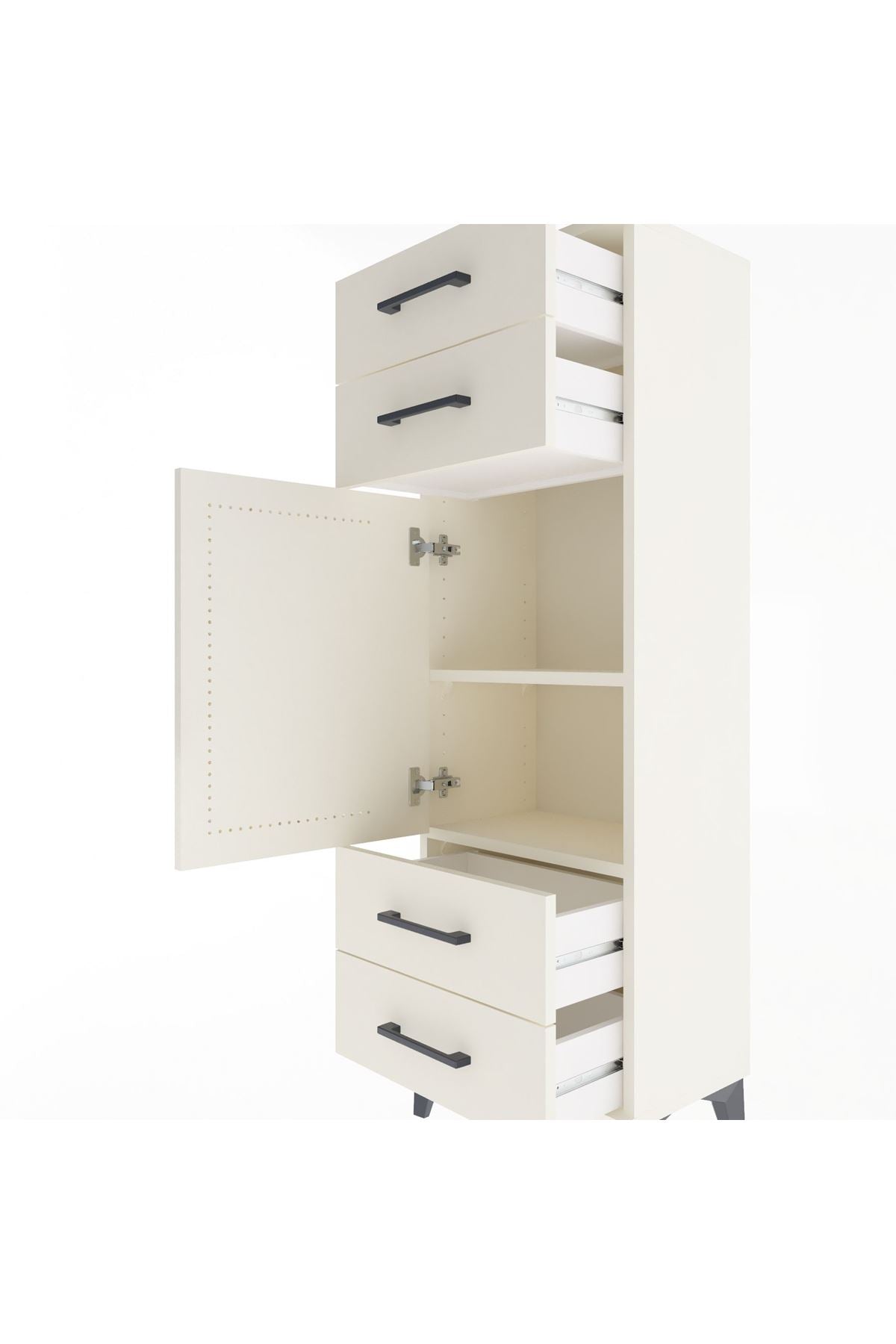 Arges Dolap 2 Raflı 4 Çekmeceli Tek Kapaklı 44x30x134 Aytaşı-Aytaşı