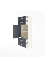 Arges Dolap 2 Raflı 4 Çekmeceli Tek Kapaklı 44x30x134 Aytaşı-Antrasit