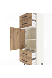 Arges Dolap 2 Raflı 4 Çekmeceli Tek Kapaklı 44x30x134 Aytaşı-Çam