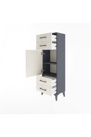 Arges Dolap 2 Raflı 4 Çekmeceli Tek Kapaklı 44x30x134 Antrasit-Aytaşı