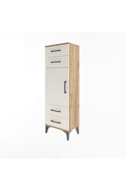 Arges Dolap 2 Raflı 4 Çekmeceli Tek Kapaklı 44x30x134 Çam-Aytaşı