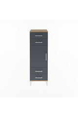 Arges Dolap 2 Raflı 4 Çekmeceli Tek Kapaklı 44x30x134