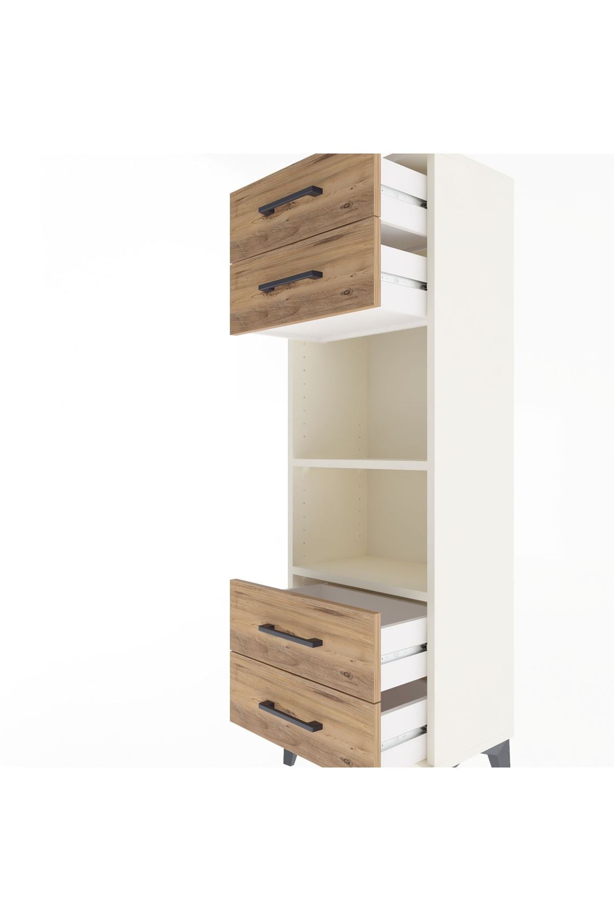 Arges Dolap 2 Raflı 4 Çekmeceli 44x30x134 Aytaşı-Çam