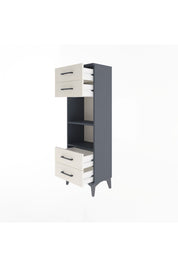 Arges Dolap 2 Raflı 4 Çekmeceli 44x30x134 Antrasit-Aytaşı