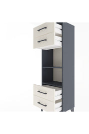 Arges Dolap 2 Raflı 4 Çekmeceli 44x30x134 Antrasit-Aytaşı