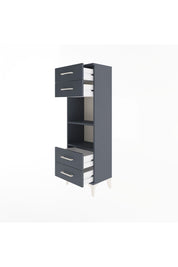 Arges Dolap 2 Raflı 4 Çekmeceli 44x30x134 Antrasit-Antrasit