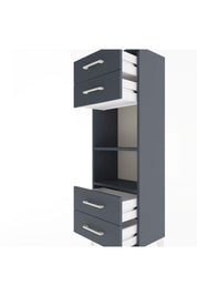 Arges Dolap 2 Raflı 4 Çekmeceli 44x30x134 Antrasit-Antrasit