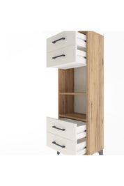 Arges Dolap 2 Raflı 4 Çekmeceli 44x30x134 Çam-Aytaşı