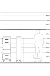 Arges Dolap 2 Raflı 4 Çekmeceli 44x30x134 Çam-Antrasit