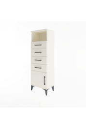 Arges Dolap Tek Raflı 4 Çekmeceli Tek Kapaklı 44x30x134 Aytaşı-Aytaşı