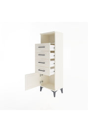 Arges Dolap Tek Raflı 4 Çekmeceli Tek Kapaklı 44x30x134 Aytaşı-Aytaşı