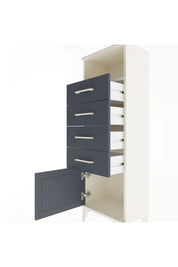 Arges Dolap Tek Raflı 4 Çekmeceli Tek Kapaklı 44x30x134 Aytaşı-Antrasit