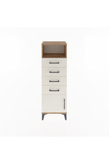Arges Dolap Tek Raflı 4 Çekmeceli Tek Kapaklı 44x30x134