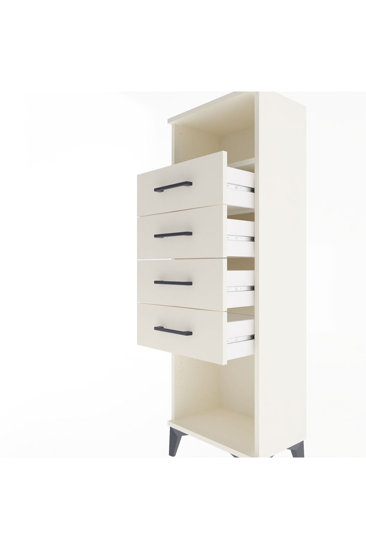 Arges Dolap Tek Raflı 4 Çekmeceli 44x30x134 Aytaşı-Aytaşı