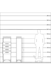 Arges Dolap Tek Raflı 4 Çekmeceli 44x30x134 Aytaşı-Antrasit