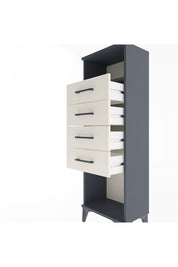 Arges Dolap Tek Raflı 4 Çekmeceli 44x30x134 Antrasit-Aytaşı