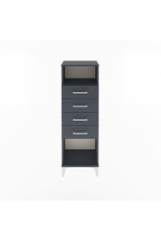 Arges Dolap Tek Raflı 4 Çekmeceli 44x30x134 Antrasit-Antrasit