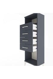 Arges Dolap Tek Raflı 4 Çekmeceli 44x30x134 Antrasit-Antrasit