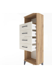 Arges Dolap Tek Raflı 4 Çekmeceli 44x30x134 Çam-Aytaşı
