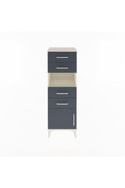 Arges Dolap Tek Raflı 4 Çekmeceli Tek Kapaklı 44x30x134 Aytaşı-Antrasit