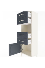 Arges Dolap Tek Raflı 4 Çekmeceli Tek Kapaklı 44x30x134 Aytaşı-Antrasit