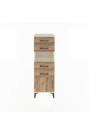 Arges Dolap Tek Raflı 4 Çekmeceli Tek Kapaklı 44x30x134 Aytaşı-Çam