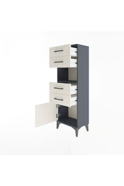 Arges Dolap Tek Raflı 4 Çekmeceli Tek Kapaklı 44x30x134 Antrasit-Aytaşı